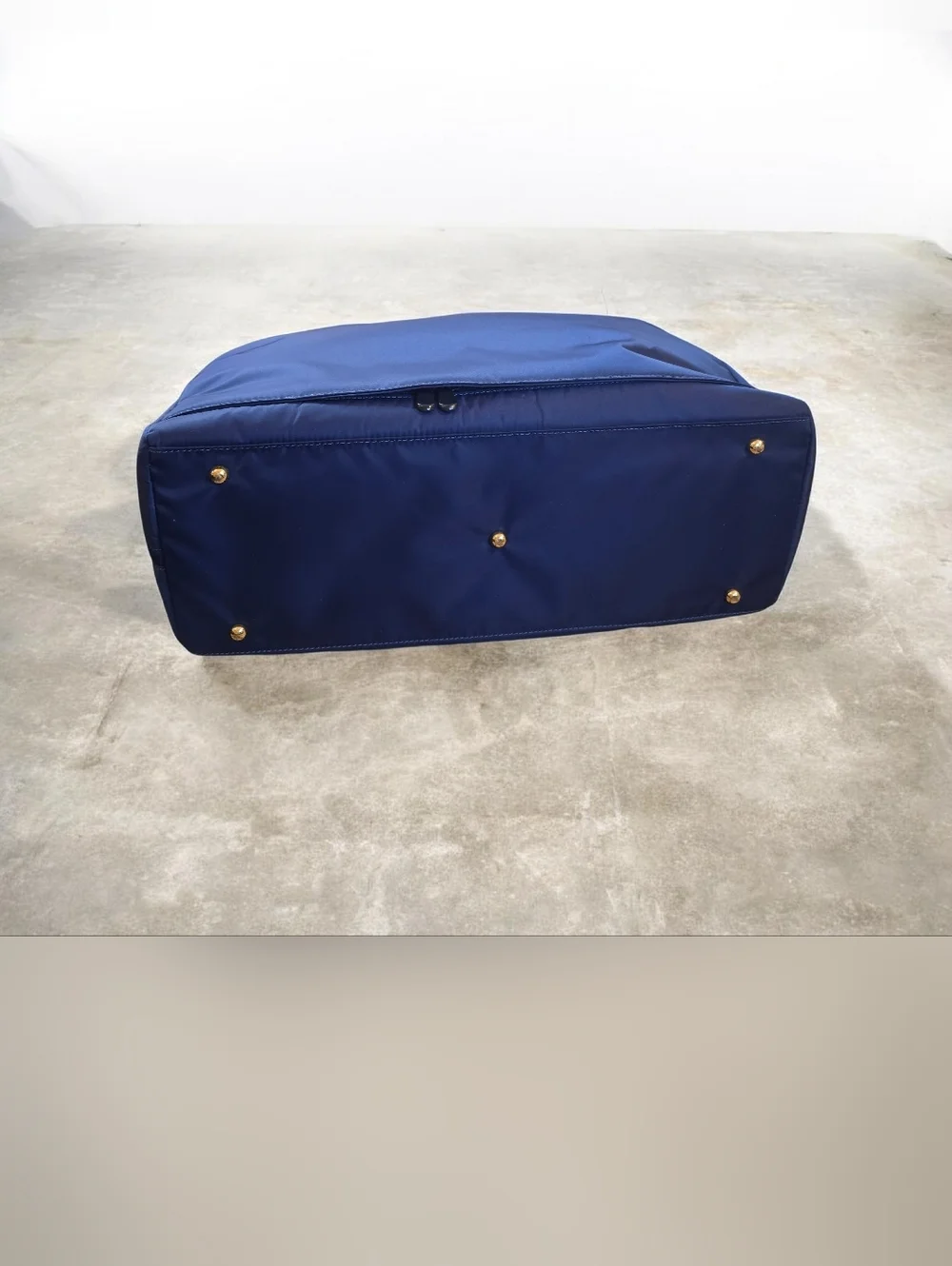 Lo & Sons Royal Blue Nylon Laptop Bag with Brown Trim